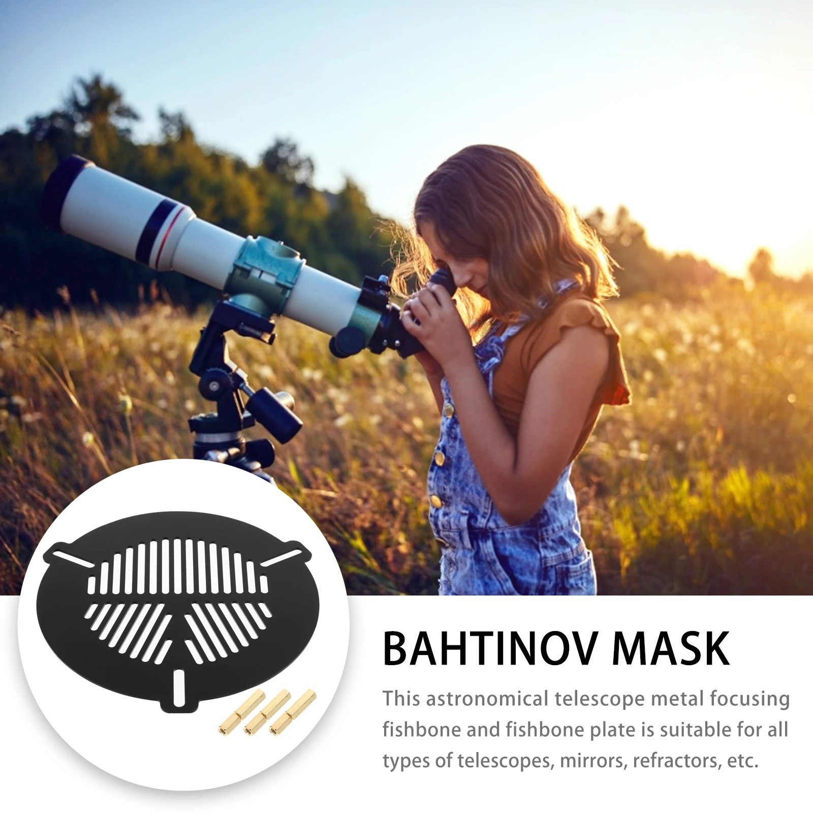 

Metal Fish Plate Bahtinov Mask Telescope Focusing 3 Focus Mask Screws Lightweight Travel Astronomical Cam핑 Hiking