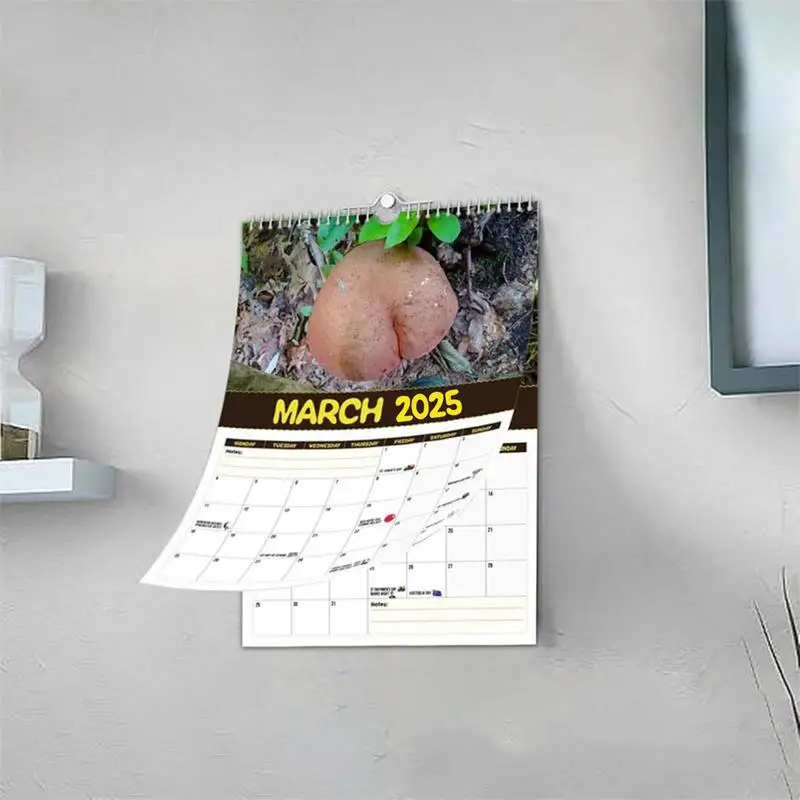 Kalender jamur menyenangkan 2025 gambar jamur bulanan keluarga & pengatur harian kertas tebal & kokoh pengaturan kalender &