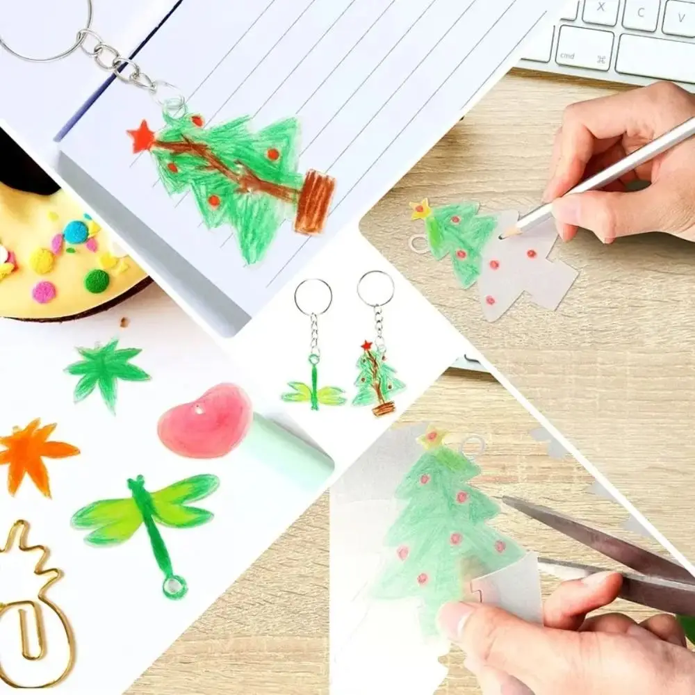 1Pcs New Printable Shrink Plastic Sheets Handmade 29x20cm Shrink Film Translucent White Shrinky Art Papers Kids Gifts