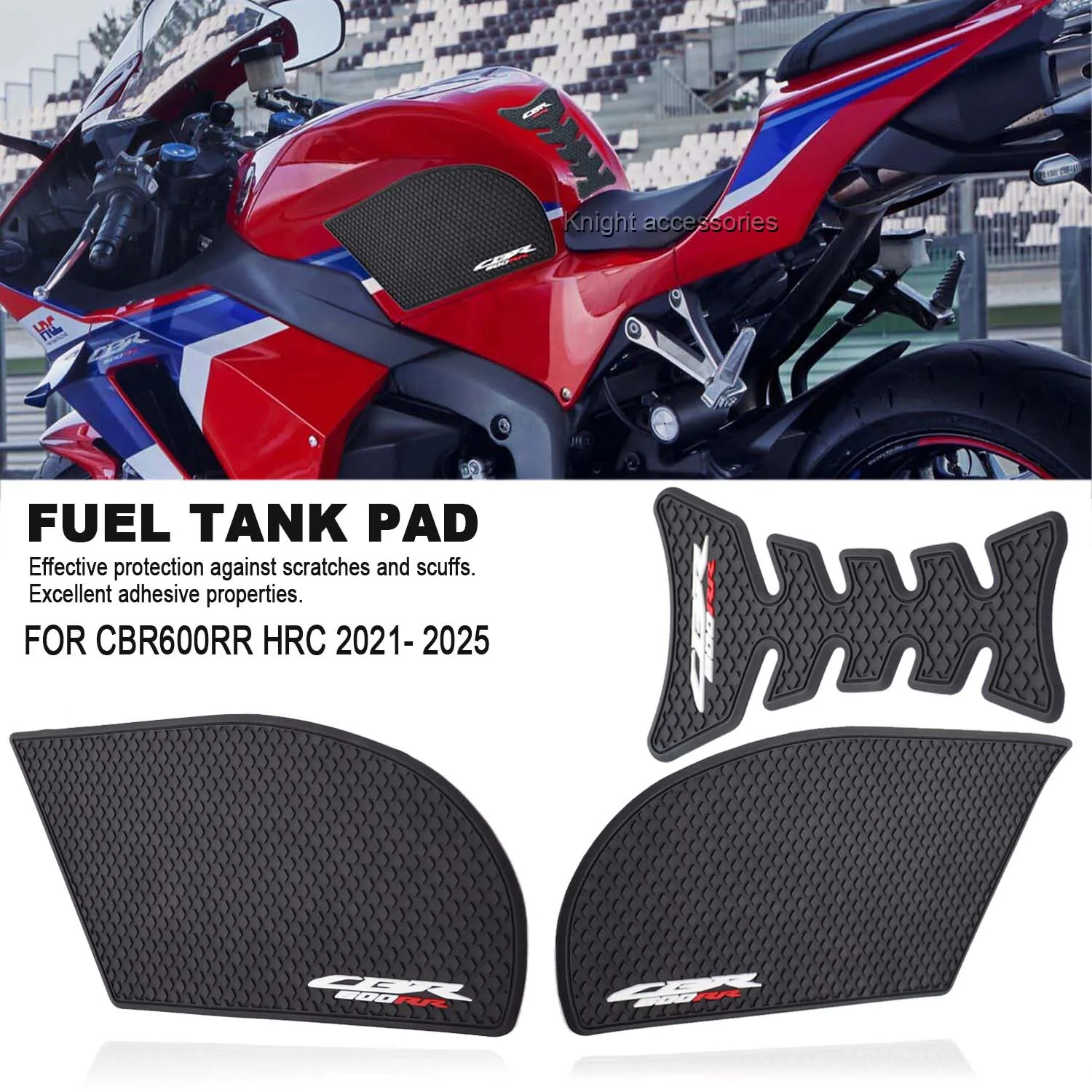

For Honda CBR600RR cbr600rr HRC 2021 2022 2023 2024 2025 Motorcycle Side Fuel Tank Pad Knee Grip Traction Pad Rubber Stickers