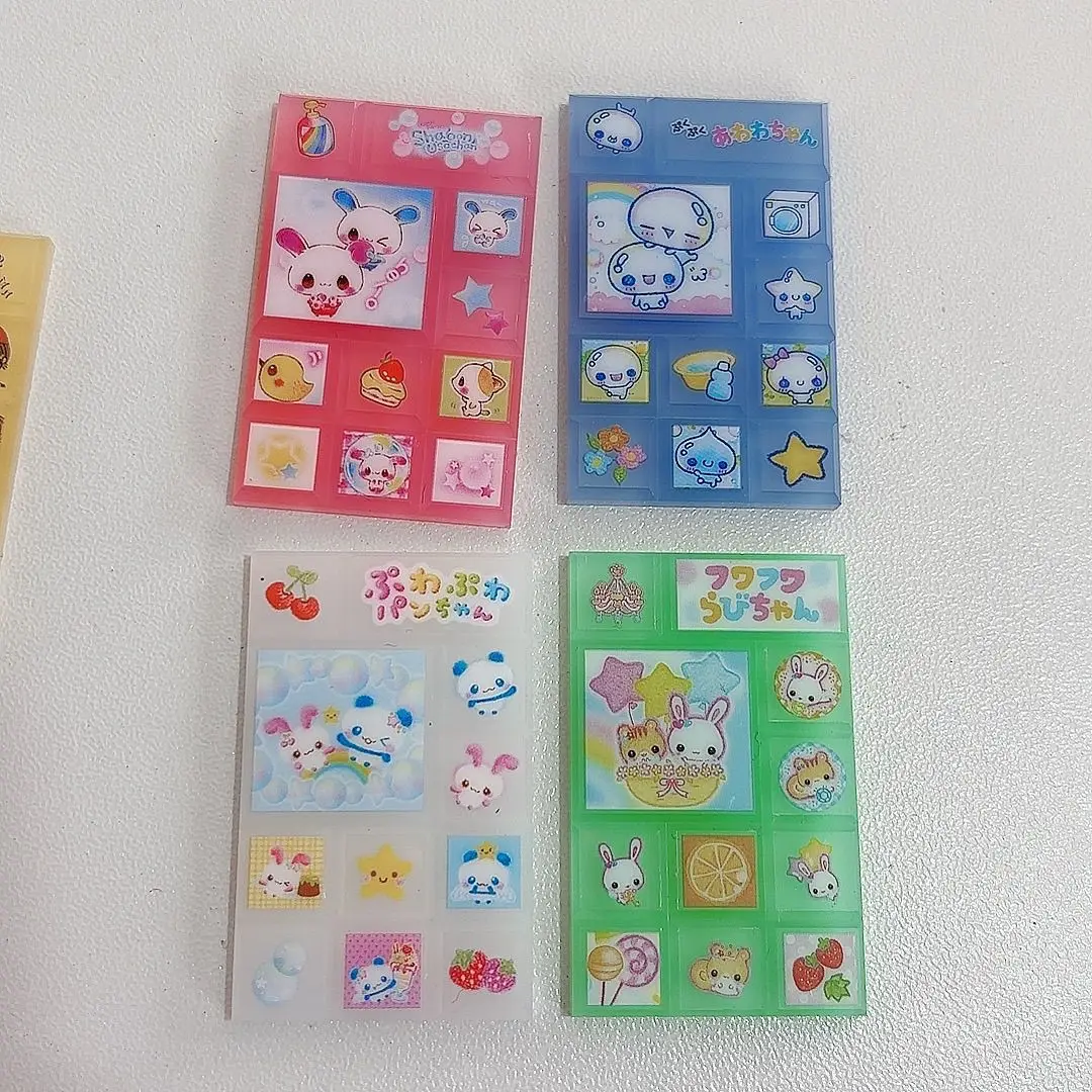 2026 New Model Heisei Old-School Little Girl Pink Blue Rabbit Bubble Mini Miniature Blocks Acrylic Sheet Friends Holiday Gift