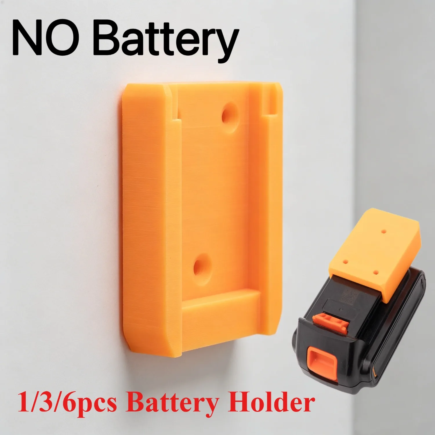 1/3/6pcs Battery Holder for BLACK&DECKER 20V Li-ion Battery Workshop Wall Mount Bracket Dock Holder Stand with Screw