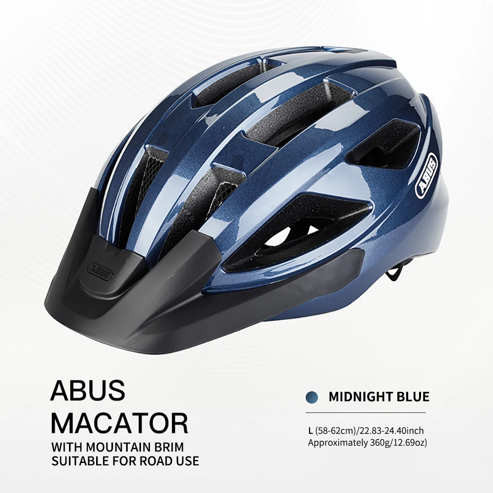 ABUS Macator fietshelm voor weg- en mountainbiken, lichtgewicht fietshelm voor heren en dames