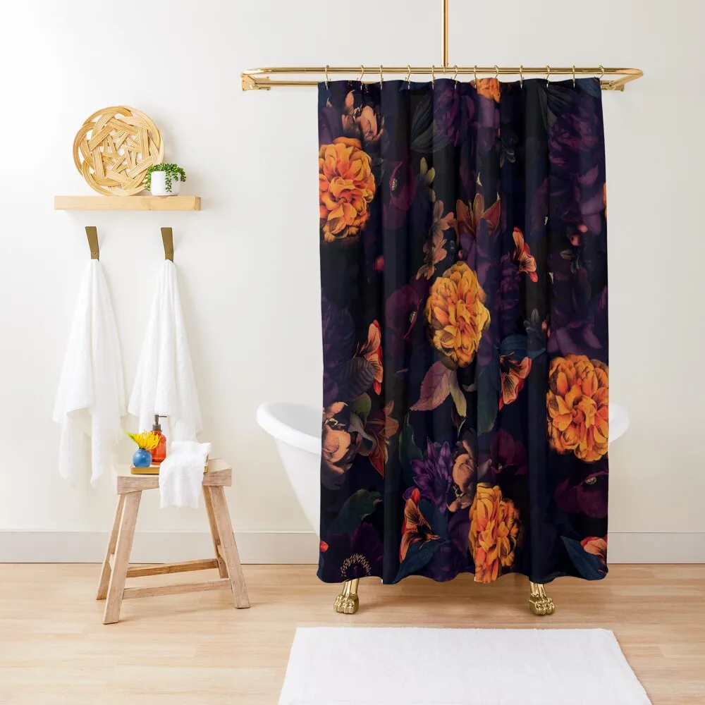 

Lush Baroque Dark Flowers Shower Curtain Window Bathroom For Shower Shower Bathroom Curtain