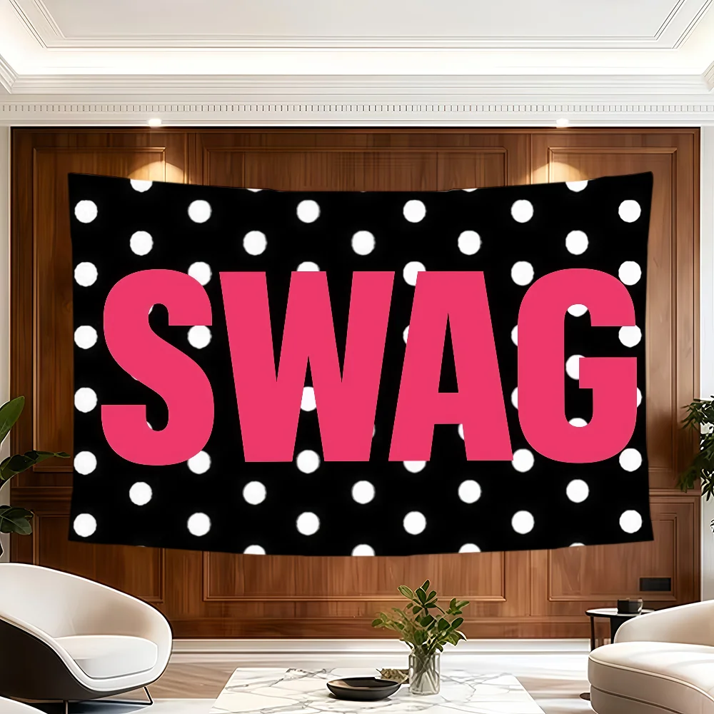S-SWAG Polka Dot Art flag Room Decoration Wall Tapestry Hanging Aesthetic Bedrooms Advertising Banner