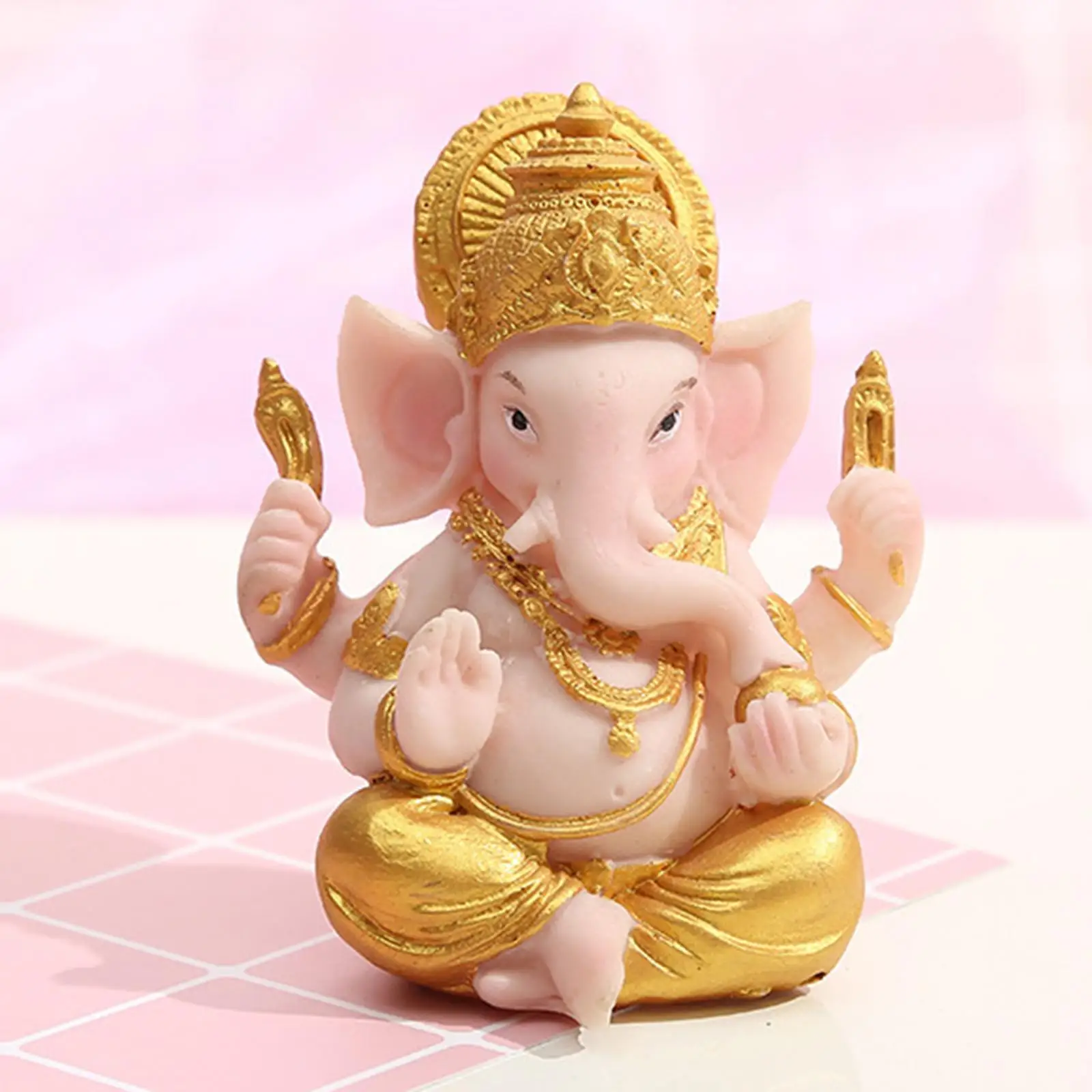 1pc Resin Ganesha Figurine Buddha Statue Home Living Room Office Mandir Diwali Table Decoration