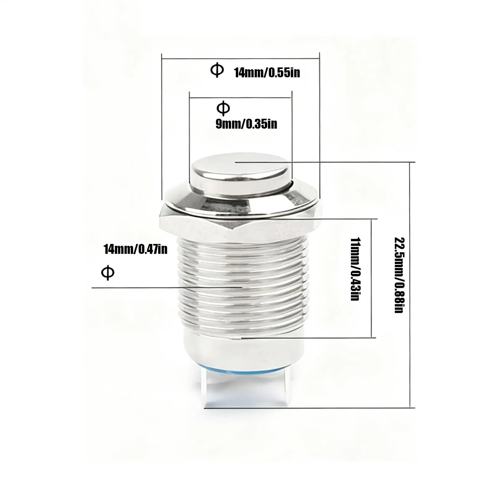 Small Push Button 12mm Multifunctional Self-Resetting Round Metal Momentary Push Button On Off For Home Electronics Workshop