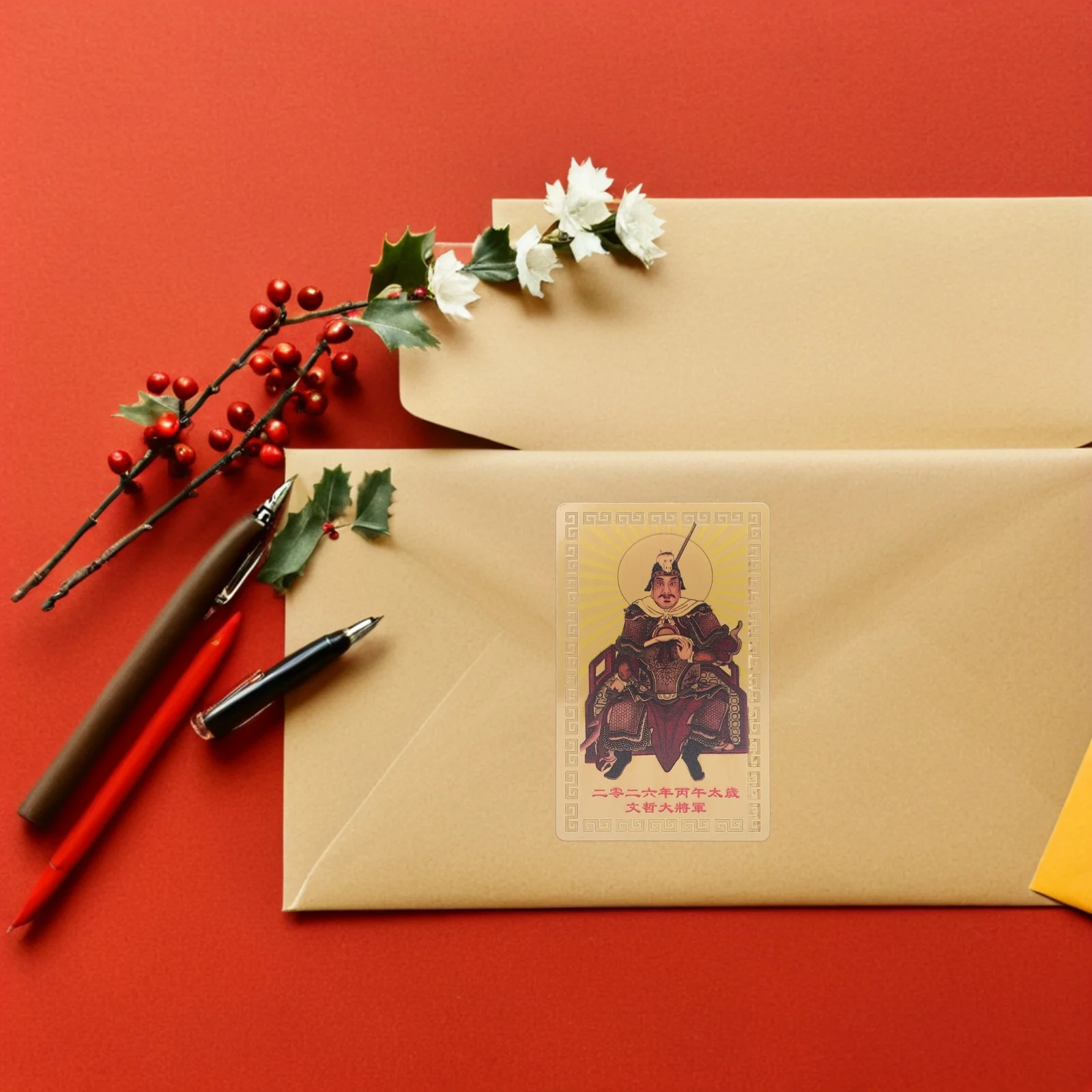 4Pcs Year of The Horse Card 2026 Chinese Zodiac Feng Shui Protection Card for Peace Wealth Health Lucky Amulet Gift