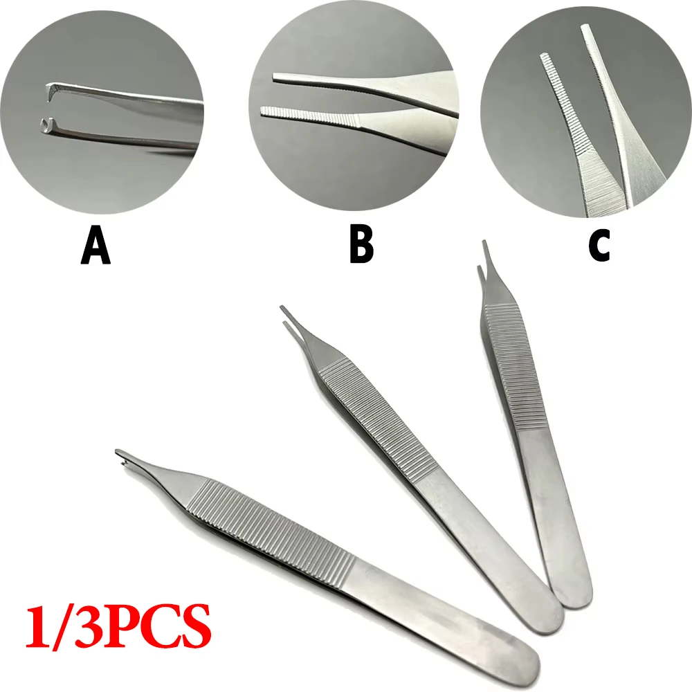 1/3pcs Dental Tissue Tweezer Dental Forcep Extraction Hemostat 1*2 Tweezer Home Organization Forceps Dressing Forceps
