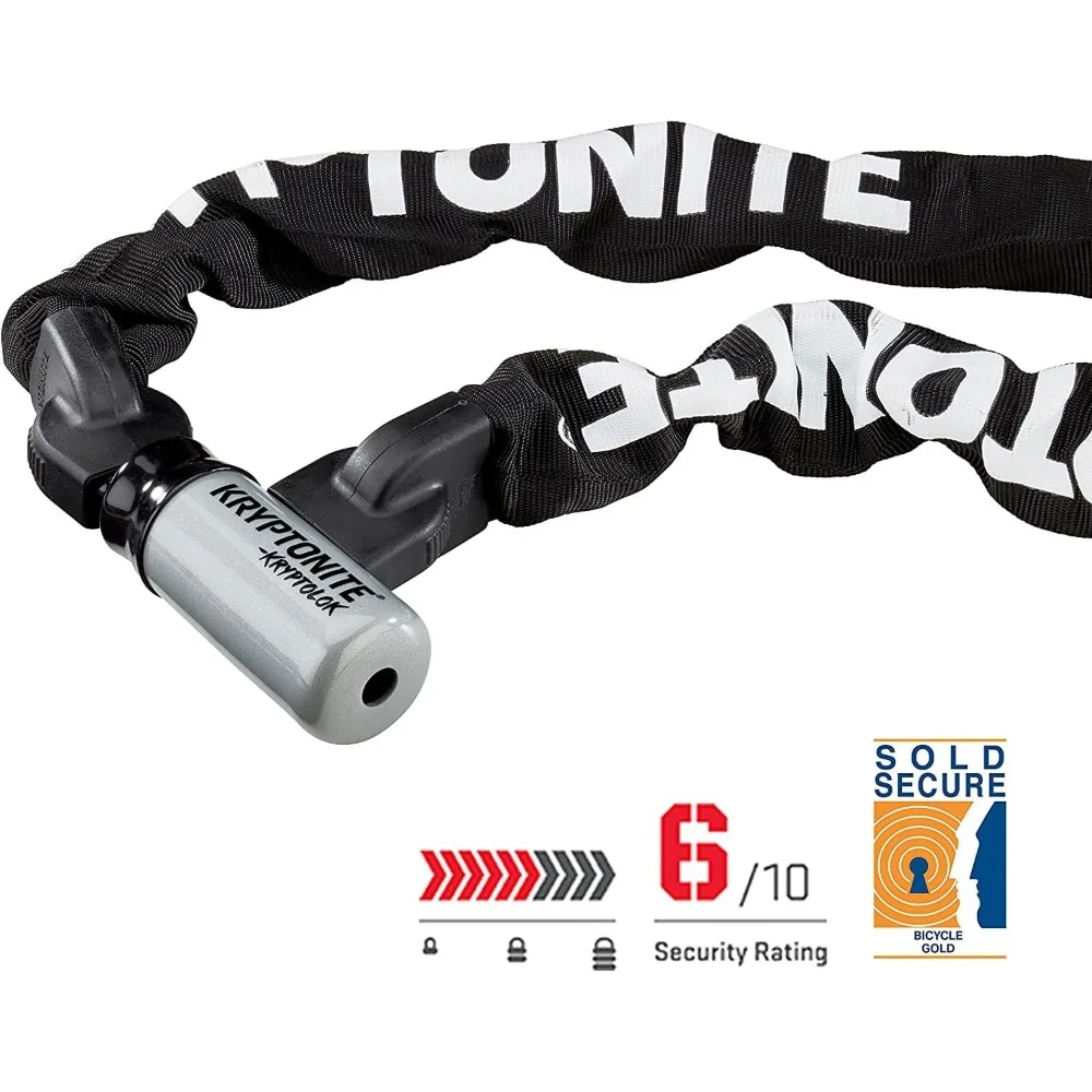 قفل سلسلة دراجات فولاذي عالي التحمل بطول 4 أقدام بطول 9 مم مع حماية آمنة ضد السرقة باللون الذهبي