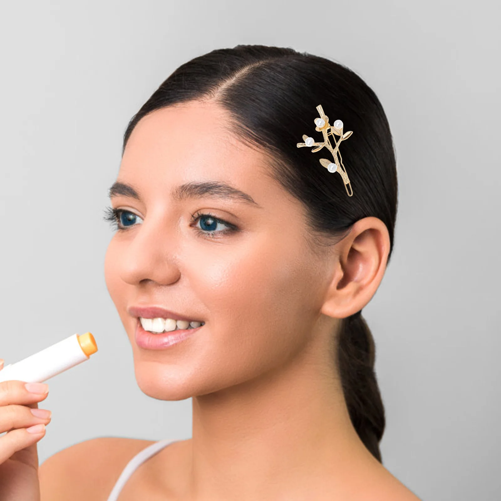 

3pcs Pearl Hair Clips Floral Branch Alloy Hairpins Shiny Gorgeous Hairstyle Eye-Catching Party Wedding New Year Decorations Hair