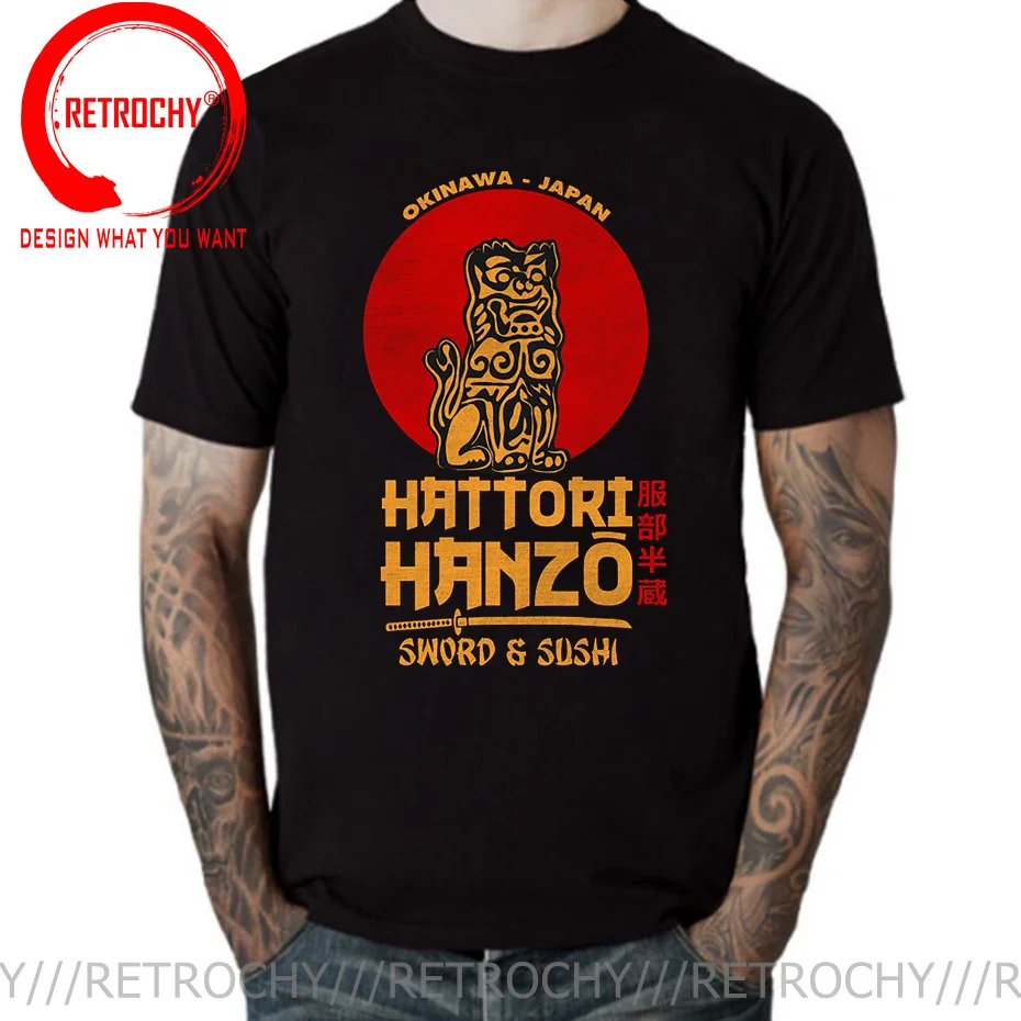 メンズ　ハットリーハンゾー刀と寿司　クエンティン・タランティーノtシャツ　メンズ原宿クラシックtシャツ　男女兼用カジュアルtシャツトップス