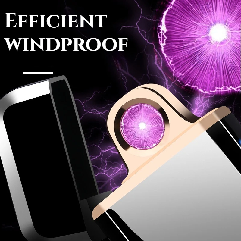 

The Latest Metal Personalized Creative Hot Wheel Ring Arc Men's Trendy Windproof USB Charging Lighter Cigarette Lighter