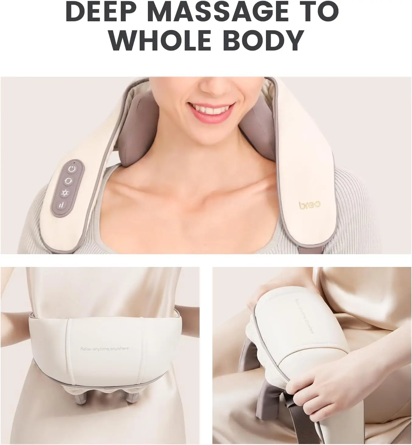 Breo N5 Mini Neck Massager, Shiatsu Wearable Wiresless Shoulder Massager at Home Office for Muscle