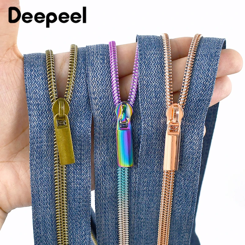 2/3/5M 5# Nylon Zippers By The Meter for Sewing Bags Jacket Plastic Zipper Slider Decoration Zips Repair Kits DIY Accessories
