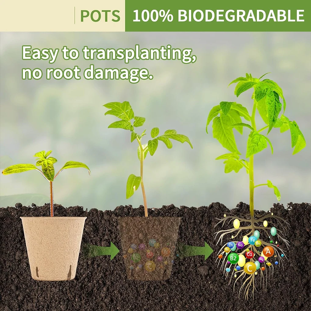 60x Nursery Pots With Drainage Holes For Moisturizing Plant Care Herbs And Tomatoes Planting Pots quadrate