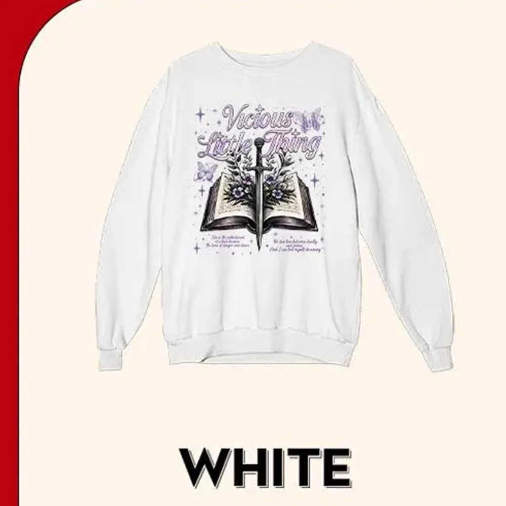 Vicious Little Thing Powerless Sweatshirt Kai Azer Paedyn Grijs Lange mouw Ronde hals Kleding Y2K Top Casual Dagelijks Streetwear