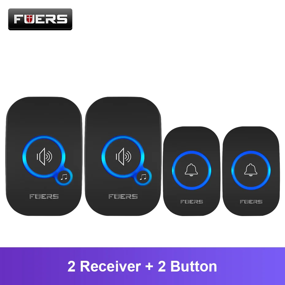 Fuers M557 Wireless Doorbell 433Mhz Home Welcome Smart Doorbell 150M Long Wireless Distance 32 Songs Home Welcome Door Chimes