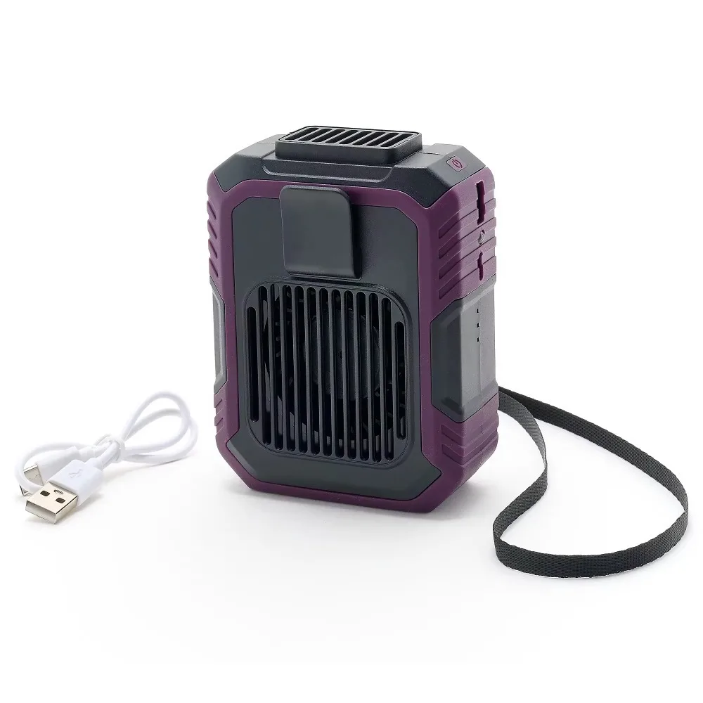 Portable mini plastic battery powered three-speed hands-free waist neck fan 4000mAh battery low noise 35-39dB suitable