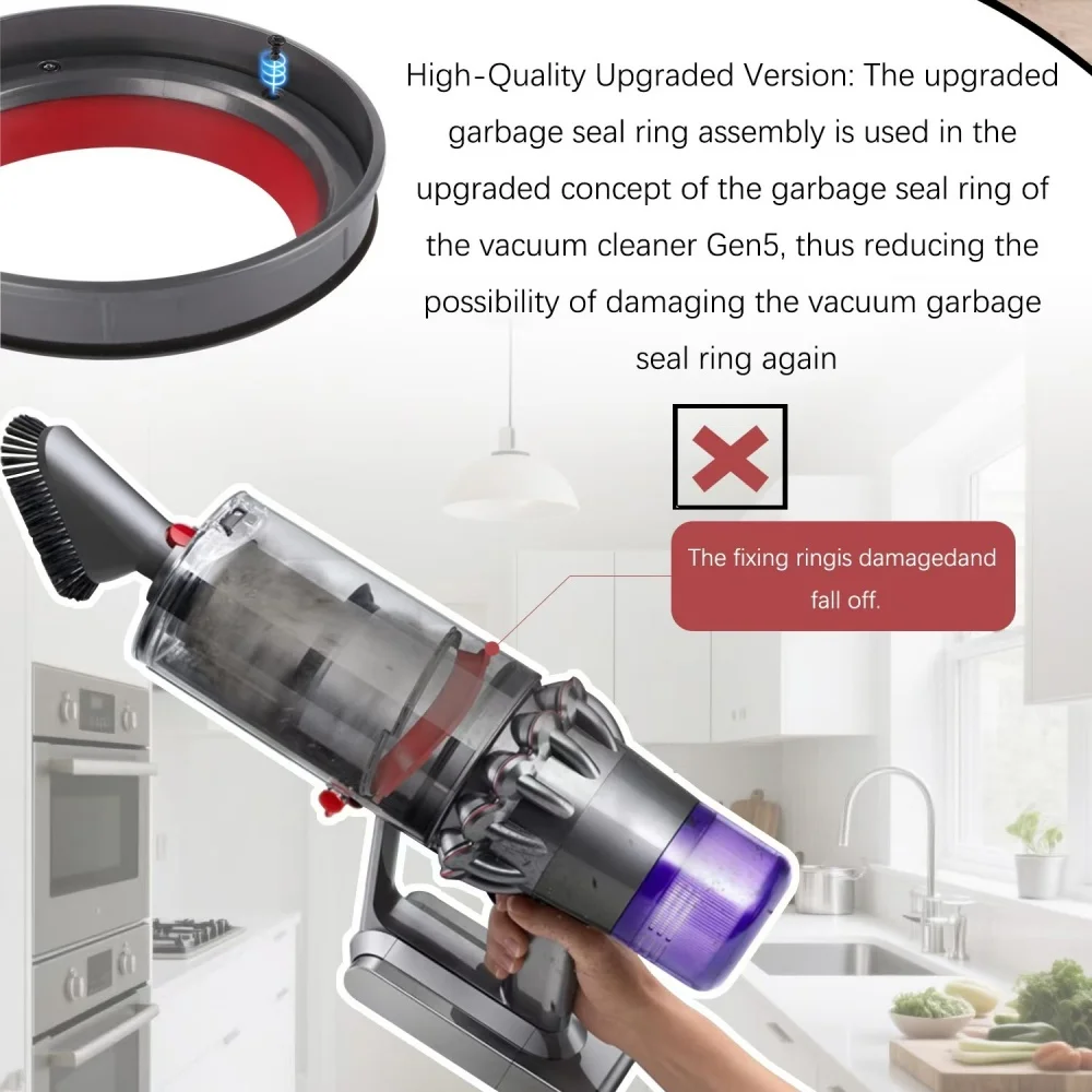 Upgraded Reinforced Seal Compatible with Dyson V11 V15 Gen5 SV14 SV15 SV22 Vacuum Cleaner Canister Replacement Accessories