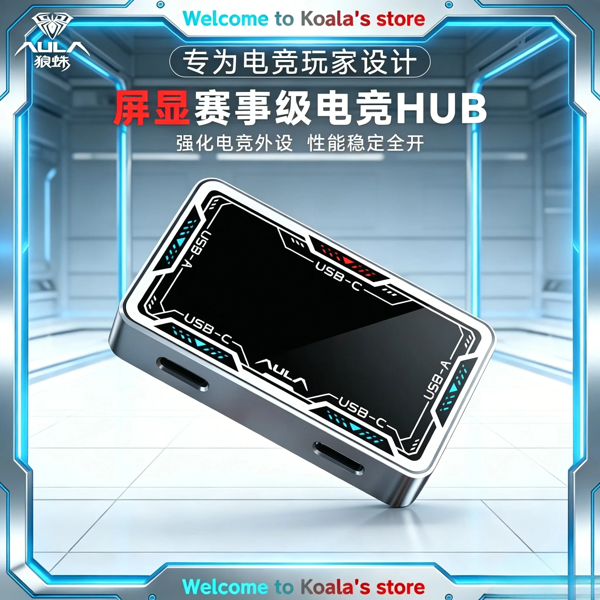 

AULA Gaming USB Hub 8K High Speed Type-C Splitter Multi-port Expansion Dock for Gaming Keyboard Mouse Laptop PC