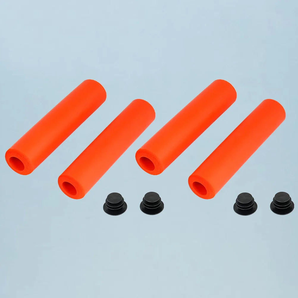 

2Pairs Silicone Anti-Slip Handlebar Grips Durable Comfortable Shock Absorbing Cycling Handlebar Covers for Mountain Bike Riding