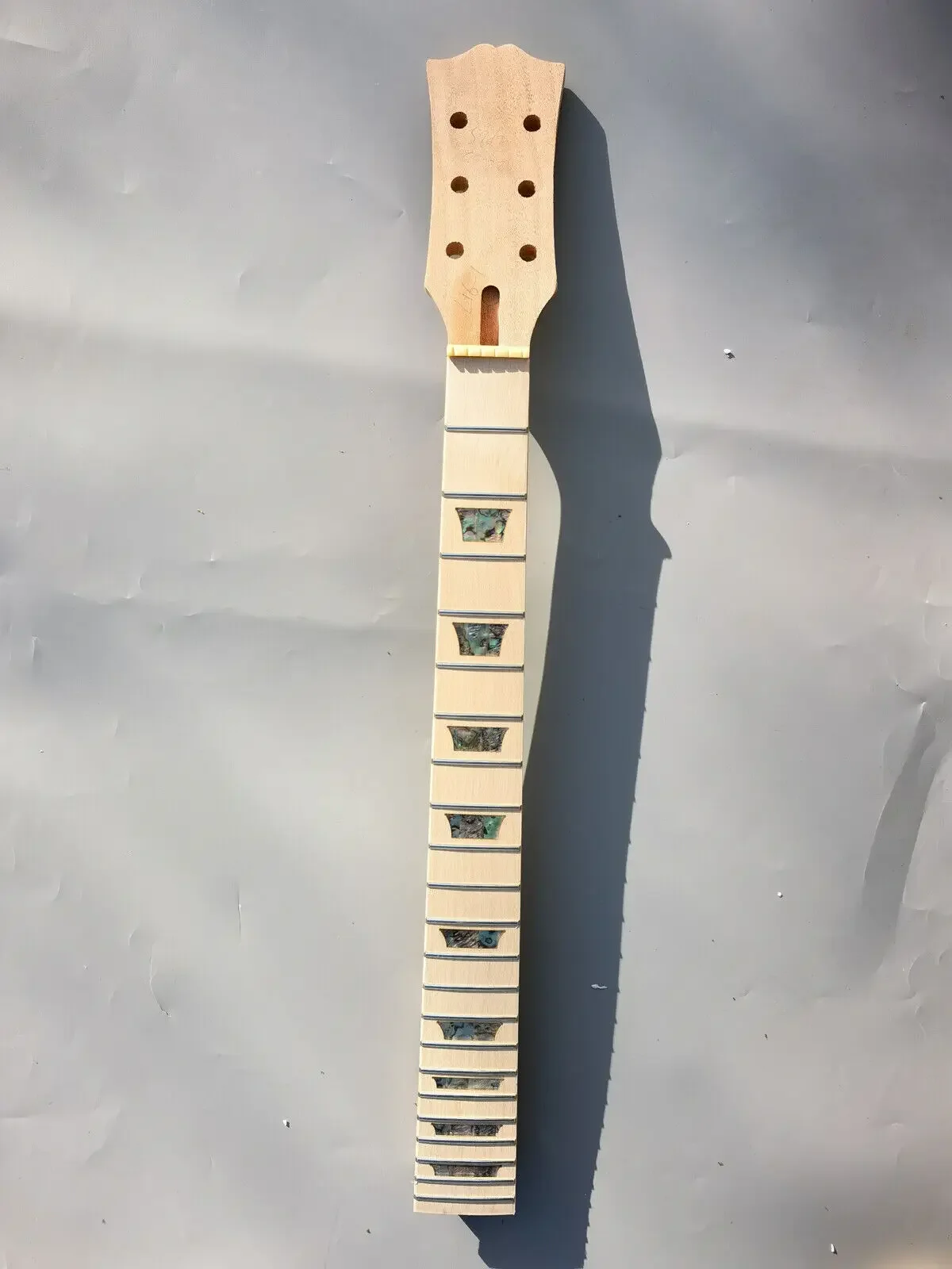 Yinfente Unfinished 22Fret Guitar Neck 24.75 Inch Maple Fretboard Colorful Flower Pot Inlay Bolt on Heel DIY Product for Luthier