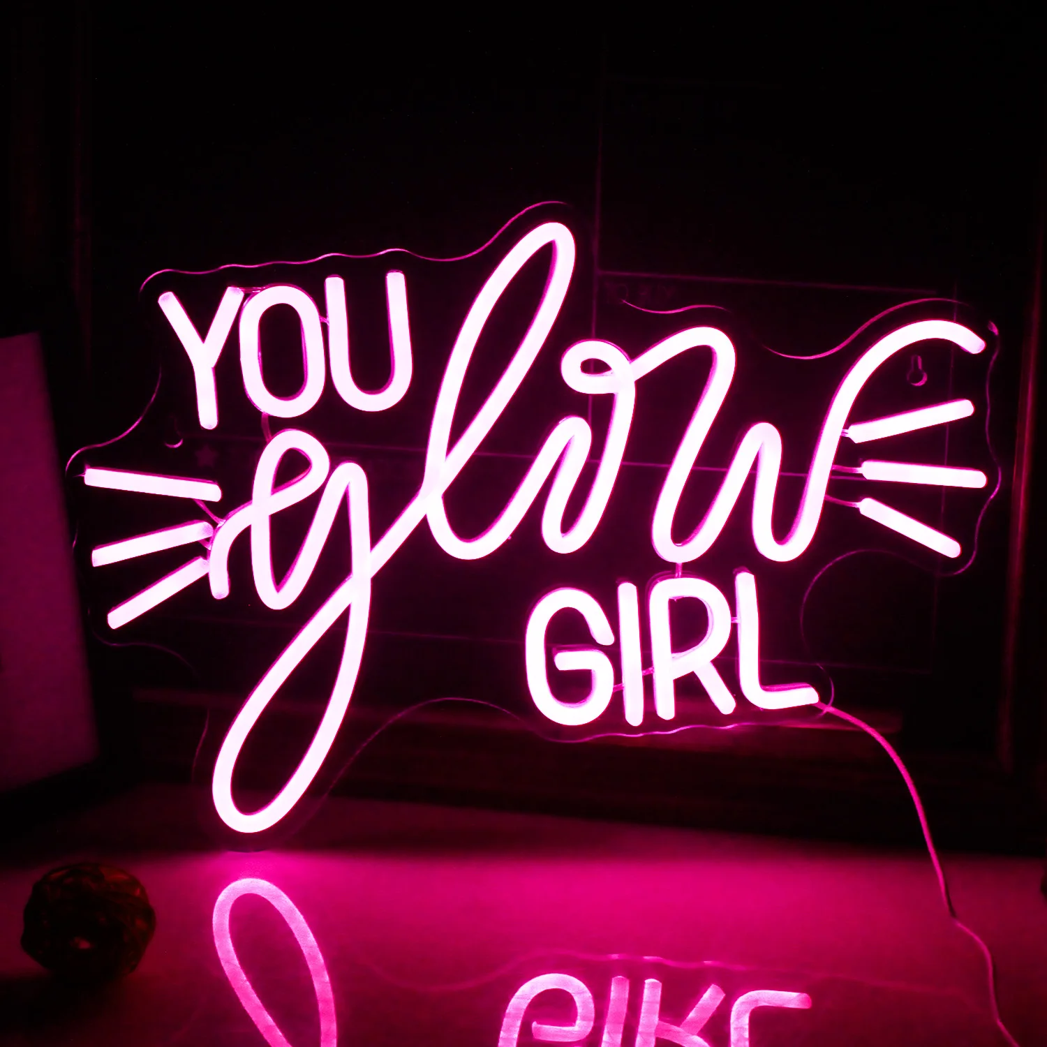 Ineonlife You Glow Girl Neon Sign Custom Led Light Wedding Engagement Ornament Birthday Party Bar Acrylic Art Wall Decorate Gift