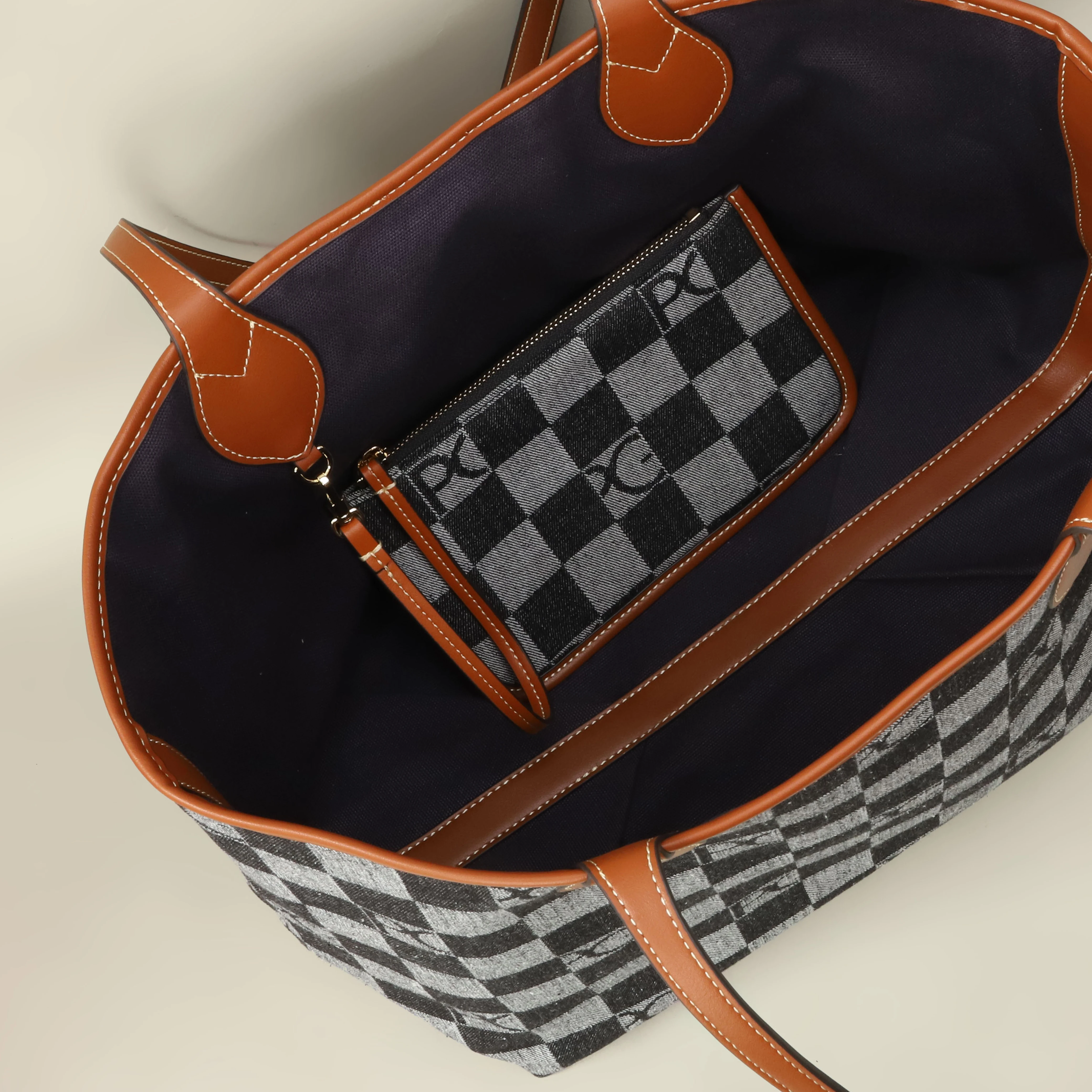 PG Damen-Tragetasche, Schlichte Doppelseitige Mutter-Kind-Tasche mit Großer Kapazität, Lässige Handtasche, Einkaufstasche – Detail 12