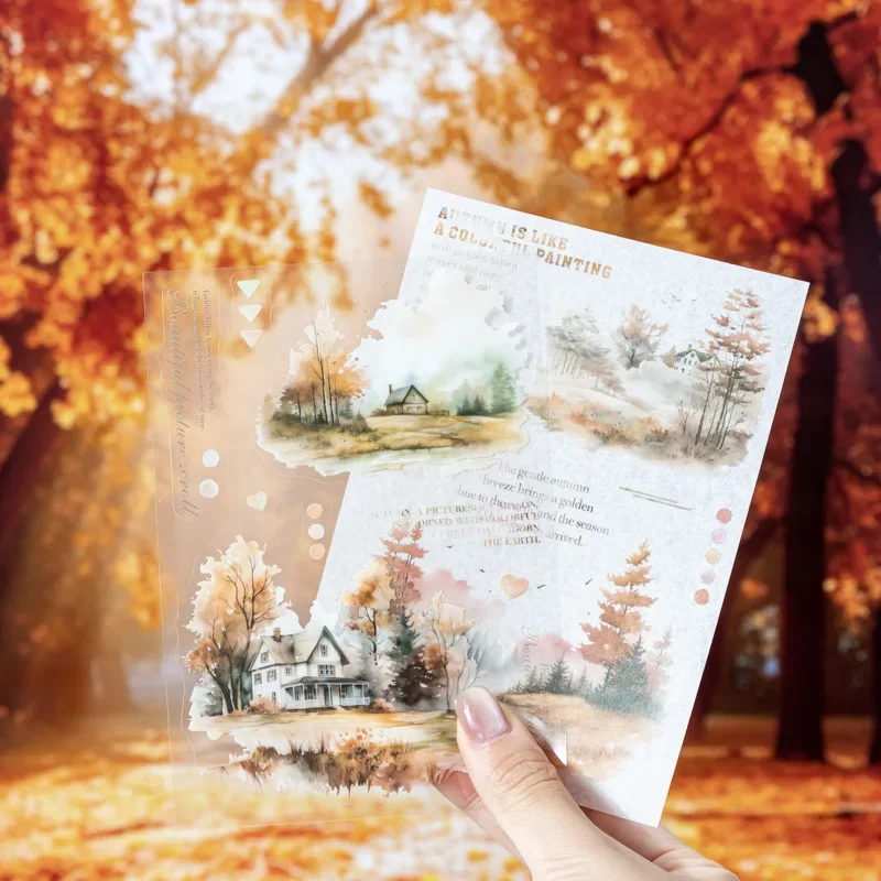 20Pcs Stickers Package along with your Four Seasons Scenery material manual account Supplies Scrapbook cutting 170*120mm