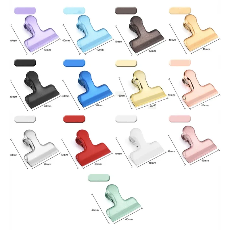 Fromthenon Ins Style Metal Clamp Clip Candy Color Binder Paper Clips Scrapbooking Photo Card Holder Decoration Stationery