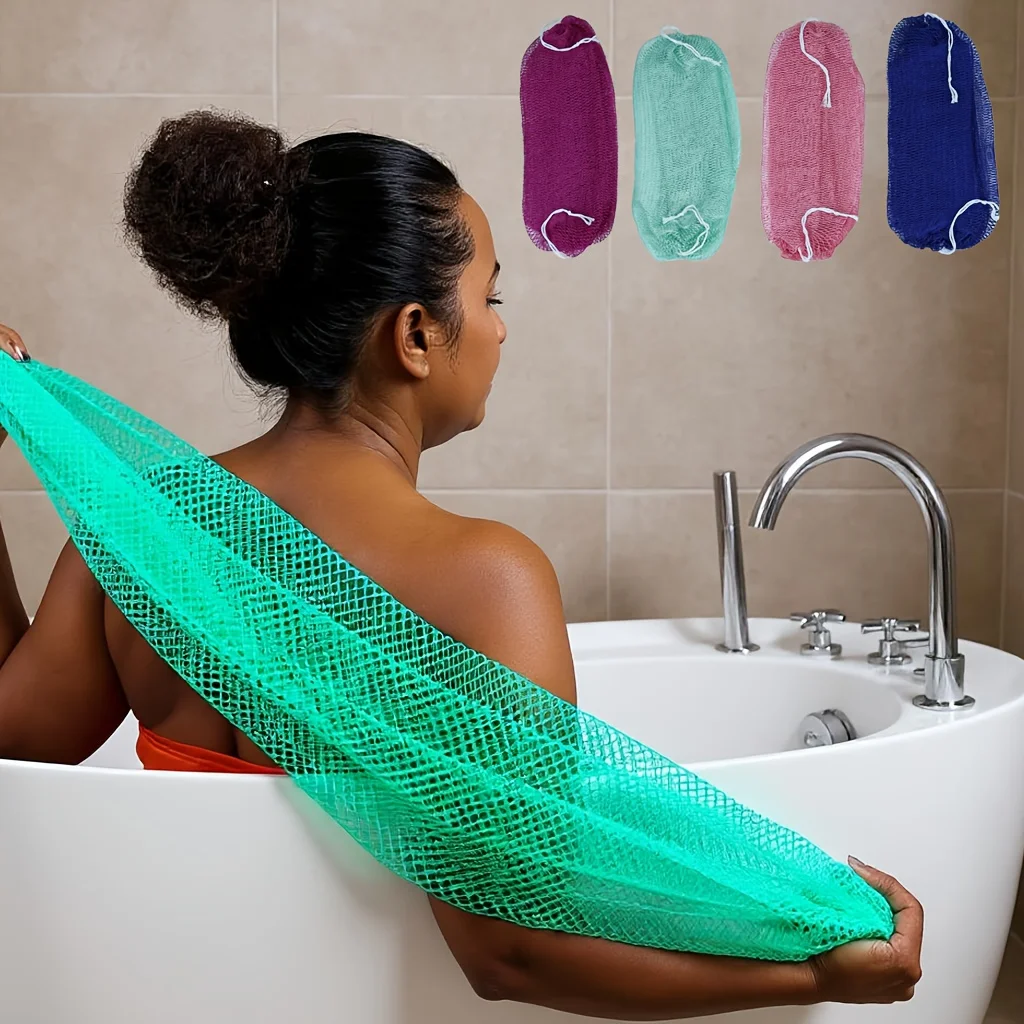 1pc African Net Sponges Authentic Exfoliating Bath Sponge Scrub Deep Cleaning For Smoothing Arm Foot Back Neck Leg Body Skin