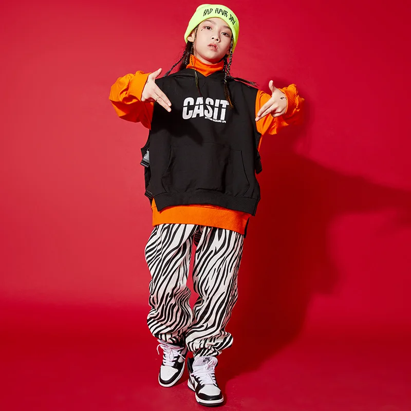 Disfraces de baile de Hip Hop para niños y niñas, ropa de escenario para niños, disfraces de baile de salón de Jazz, camisas de espectáculo de fiesta, pantalones, chaleco