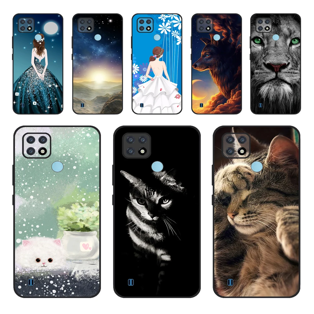 For Realme C21 Case Soft Tpu Silicone Case For OPPO RealmeC21 C 21 Phone Cover Fundas RMX3201 Bumper Case For Realme C21 Cover