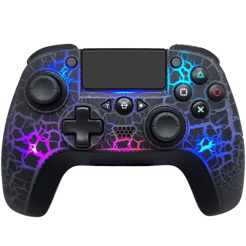 

New Cracked Lighting Pc Ps4 Game Controller Six Axis Motion Sensing Gyroscope Wireless Game Controller Computer Accessories Gift