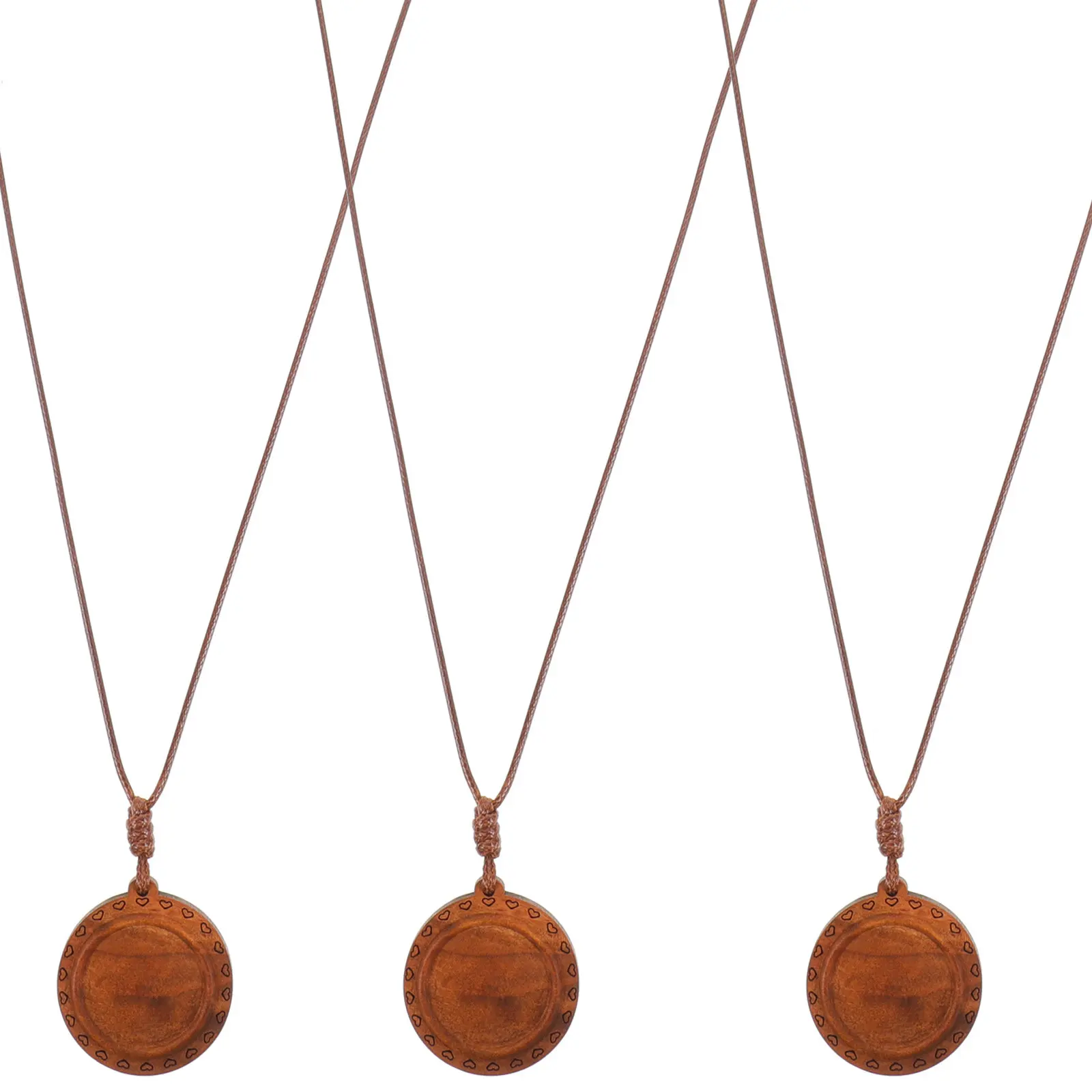 

3Pcs Jewelry Wooden Bases Wood Blank Settings Wooden Pendant Base Bezel Cord DIY Necklace Bracelet Making Charms Jewelry