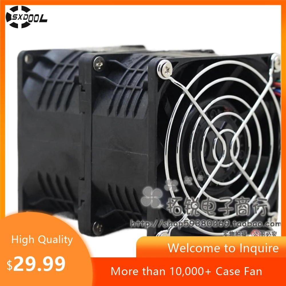 C80V12BS1AJ-70 8CM 12V 4.68A High-Speed RC Car Booster Cooling Fan, High Airflow for Motors, Electronics, Heavy-Duty Application