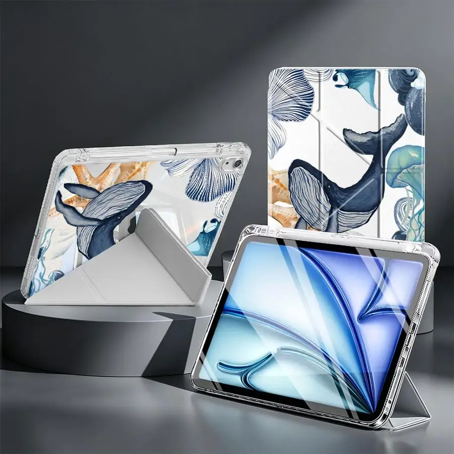 Whale Dream Tablet Case For Samsung Galaxy Tab A9 Plus S9 Plus S10 Lite S8 A8 A11 S7 FE With Pen Slot Cover