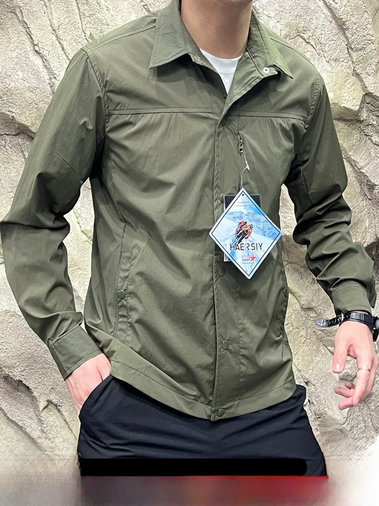 

Light Outdoor 3D Tailored Men's irt Jaet Elastic Qui Dry Breathable Waterproof Spring Summer Faion Stand Fit Long ...