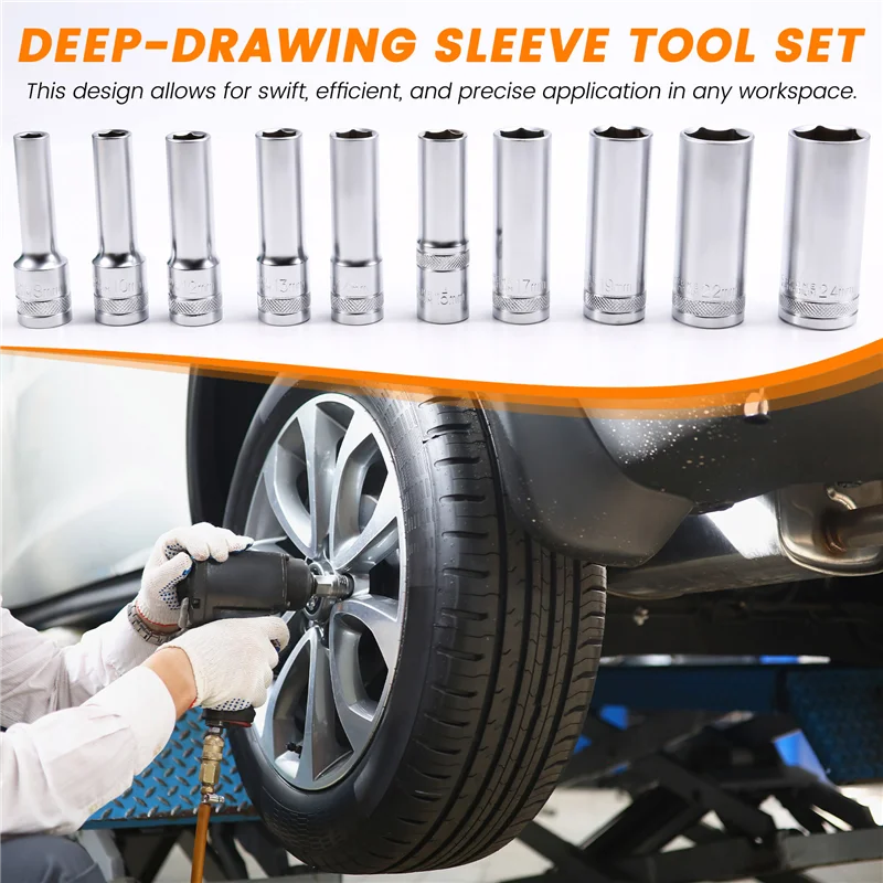 6-Point Impact Socket Set Impact Socket Set Socket Wrench Tool Outer Hexagonal Sleeve Set Socket Wrench-BAAX