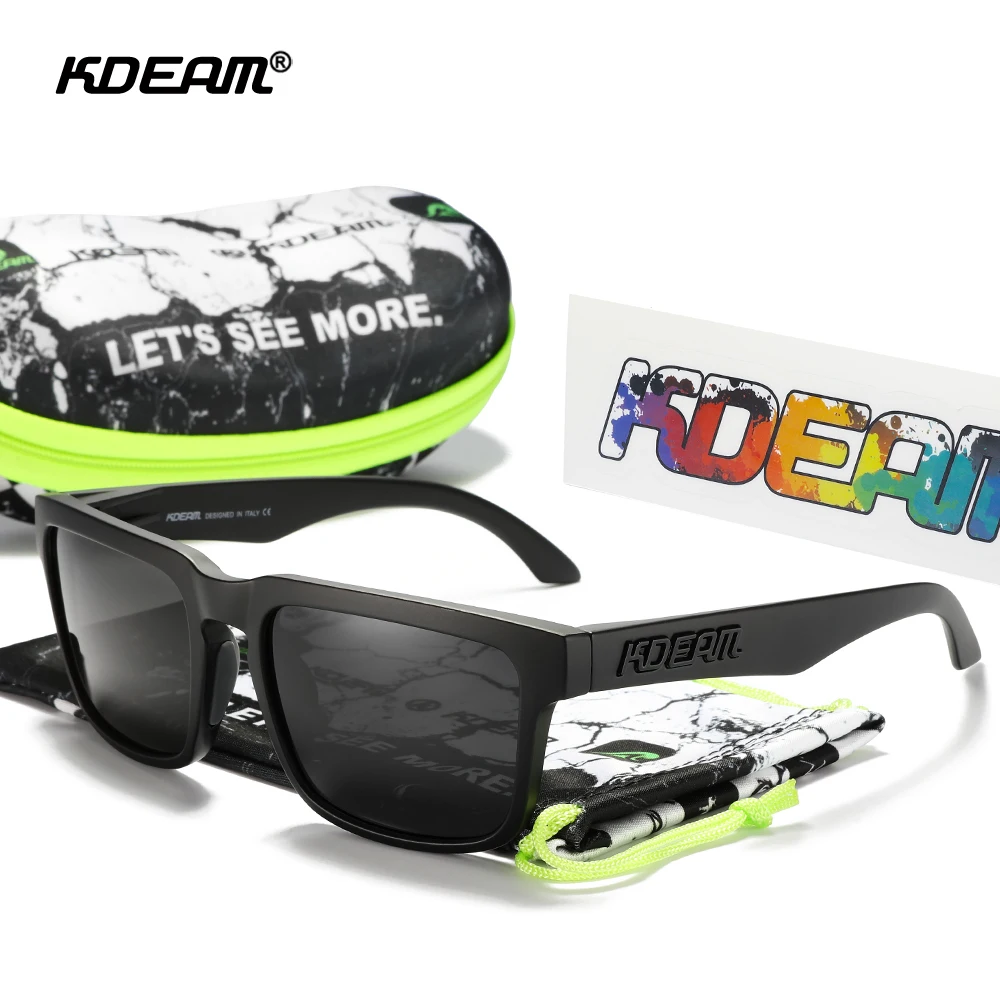 KDEAM All Black Men's Sunglasses Polarized And UV400 Protection Lens Driving Fishing Glasses Mirror With Complete Package