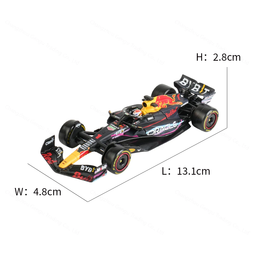 Bburago 1:43 Red Bull 2023 Miami F1 Racing RB19 Die Cast Vehicles Model Formula Racing Car Toys Acrylic Box