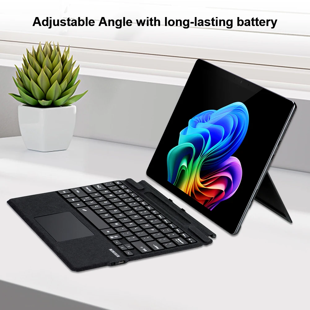 Bluetooth-Compatible Magnetic Wireless Keyboard 7-Color Backlight Ultra-Slim Keyboard for Microsoft Surface Pro 8/9/X/10/11