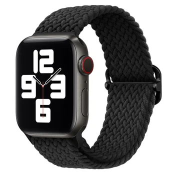 애플 워치 밴드용 스트랩, 탄성 브레이드 팔찌, iwatch 시리즈 7 se 6 8 9 울트라 49mm 밴드, 44mm, 40mm, 45mm, 41mm, 49mm, 38mm, 42mm 