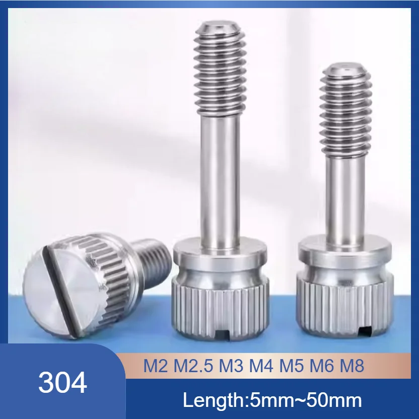 Vis à tête moletée en acier inoxydable 304 GB839 à embase fendue M2-M8