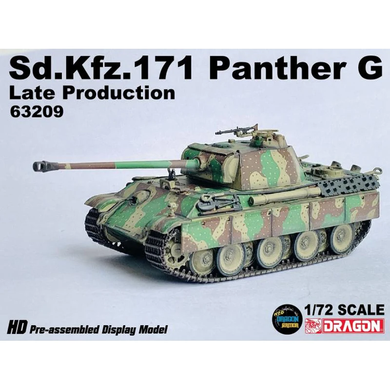 1:72 Scale Diecast Alloy Sd.Kfz.171 Panther G Tank Model 63209 Militarized Combat Track Type Classics Gifts Static Display