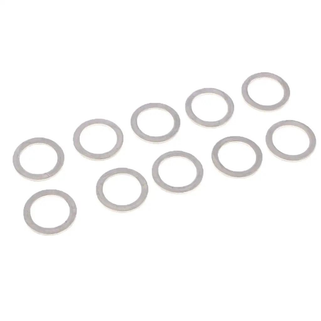 10Pcs Aluminum Drain Plug Washer Compatible Dia 14mm for Hyundai