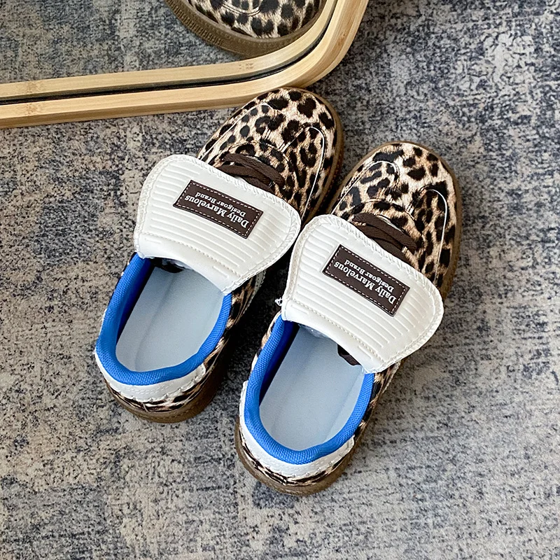 Retro leopardo mulher vulcanizar sapatos elegante baixo corte casual tênis feminino conforto plana tênis de skate zapatos mujer