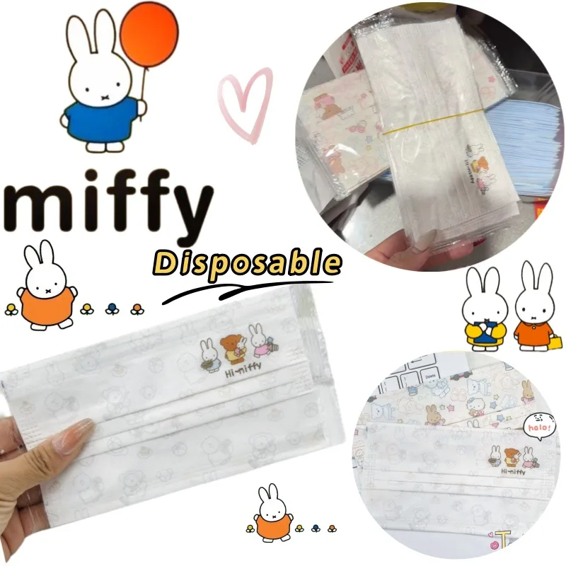 

Новая креативная одноразовая маска Miffy с принтом кролика, в девичьем стиле, с высокой эстетической ценностью, нежная и осветляющая, для студентов