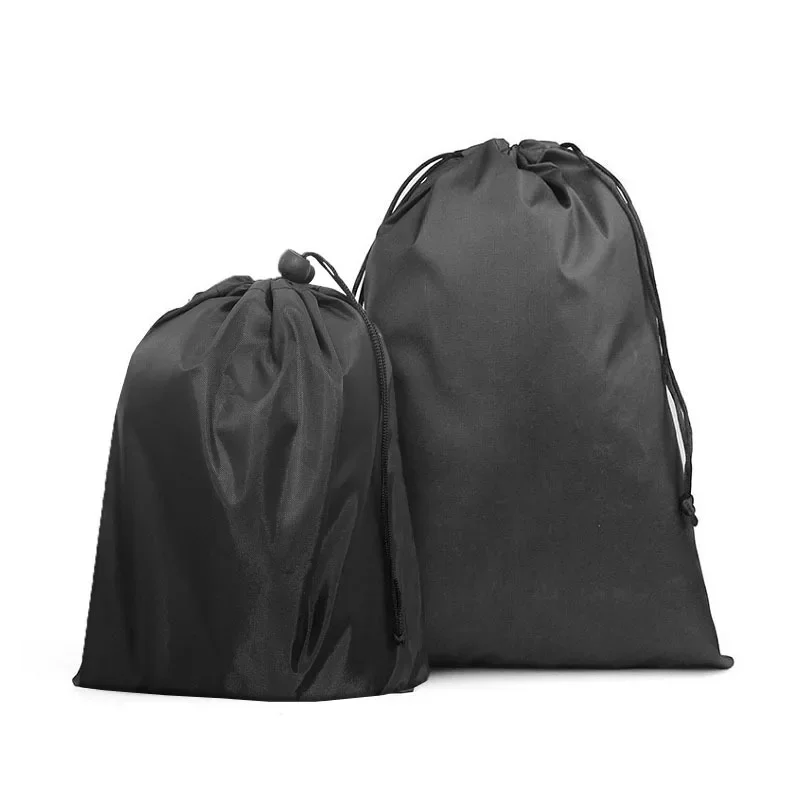 Nylon/EVA Drawstring Bag Storage Pouch Mini Gadgets Organizer Black Bags Cover for Clothes Shoes Packaging Outdoor Travel Use